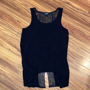 A. Byer Black Lace Back Tank